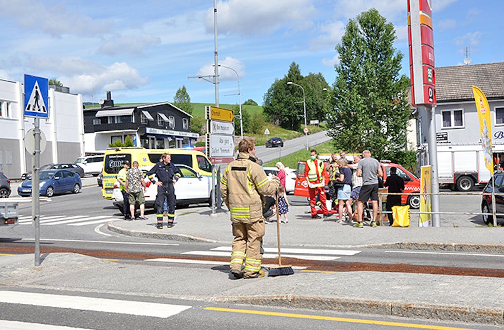 ulykke bilulykke fotgjegar Bøgata Gymnasbakken Cirkel K statoil