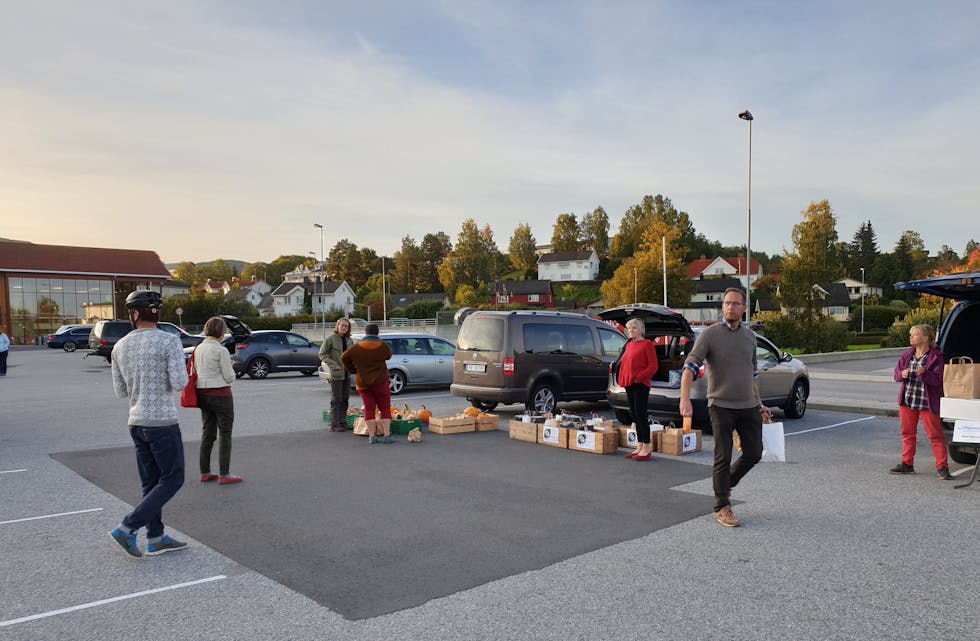 Rekoringen - utlevering av produkt bak Akademika i Bø sentrum, 17. september 2020.