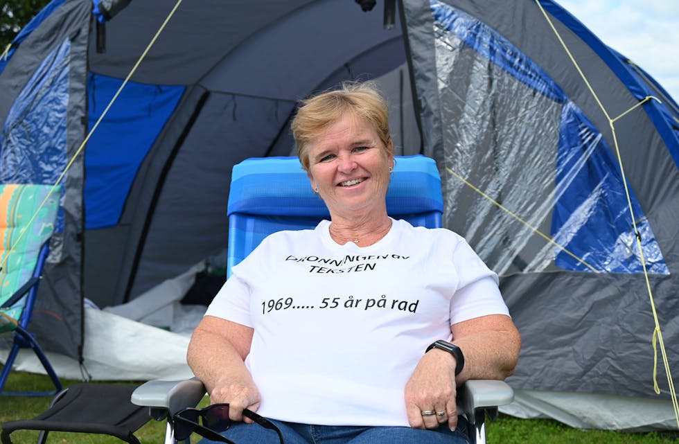 TRUFAST:  Rita har vore den mest trufaste gjesten  på campingplassen.
Teksten camping Rita Johannessen