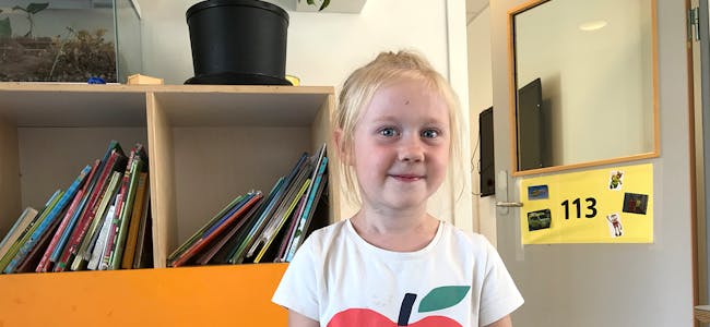 BARNEPRATEN: Bø blad har tatt ein prat med fem år gamle Liepa.