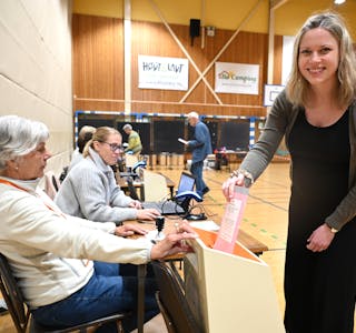 STEMTE PÅ NYTT PARTI: Vibeke Thomesen Taylor bestemte seg for å stemme på eit nytt parti i år.