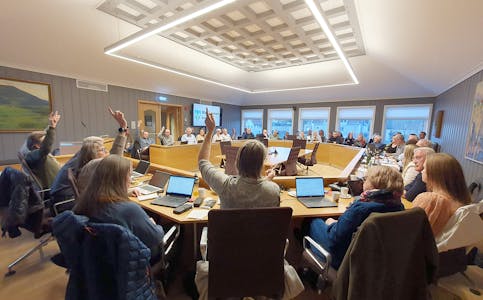 AVSTEMMING: Her stemmer kommunestyret over flytting av polet.