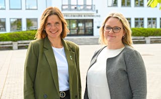 – VIKTIG GREP: Siri Blichfeldt Dyrland (t.v.) og Karin Hagen presenterer gode nyheiter frå regjeringa i dag.